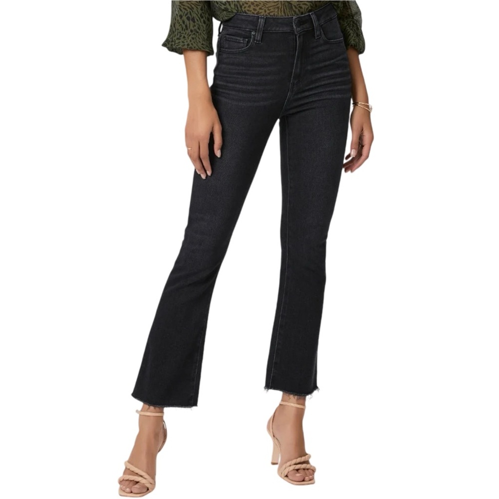 PAIGE Black High-Rise Slight Flare Jeans